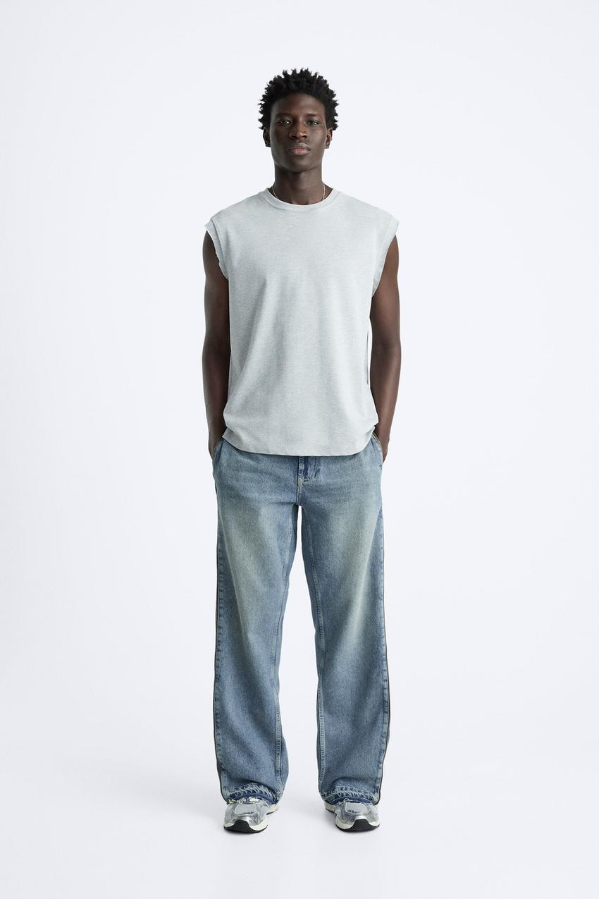 FLARED FIT ZIPPERED JEANS - Light blue | ZARA United States