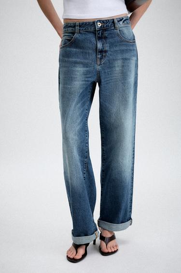 JEANS Z1975 RELAX FIT BAJO VUELTA - Azul de Zara