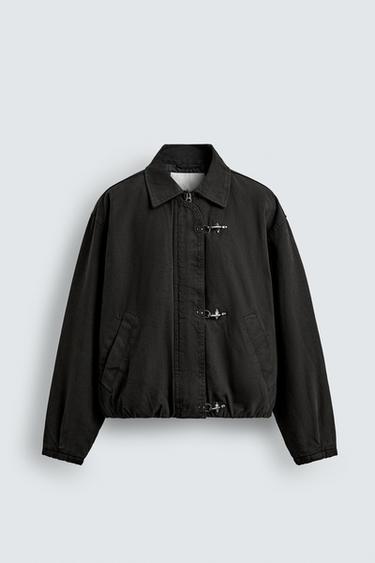 Zara CROPPED FIT TOGGLE JACKET - Gray