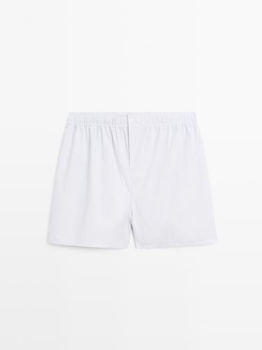 Zara 100% cotton striped boxers - Gray - Image 0