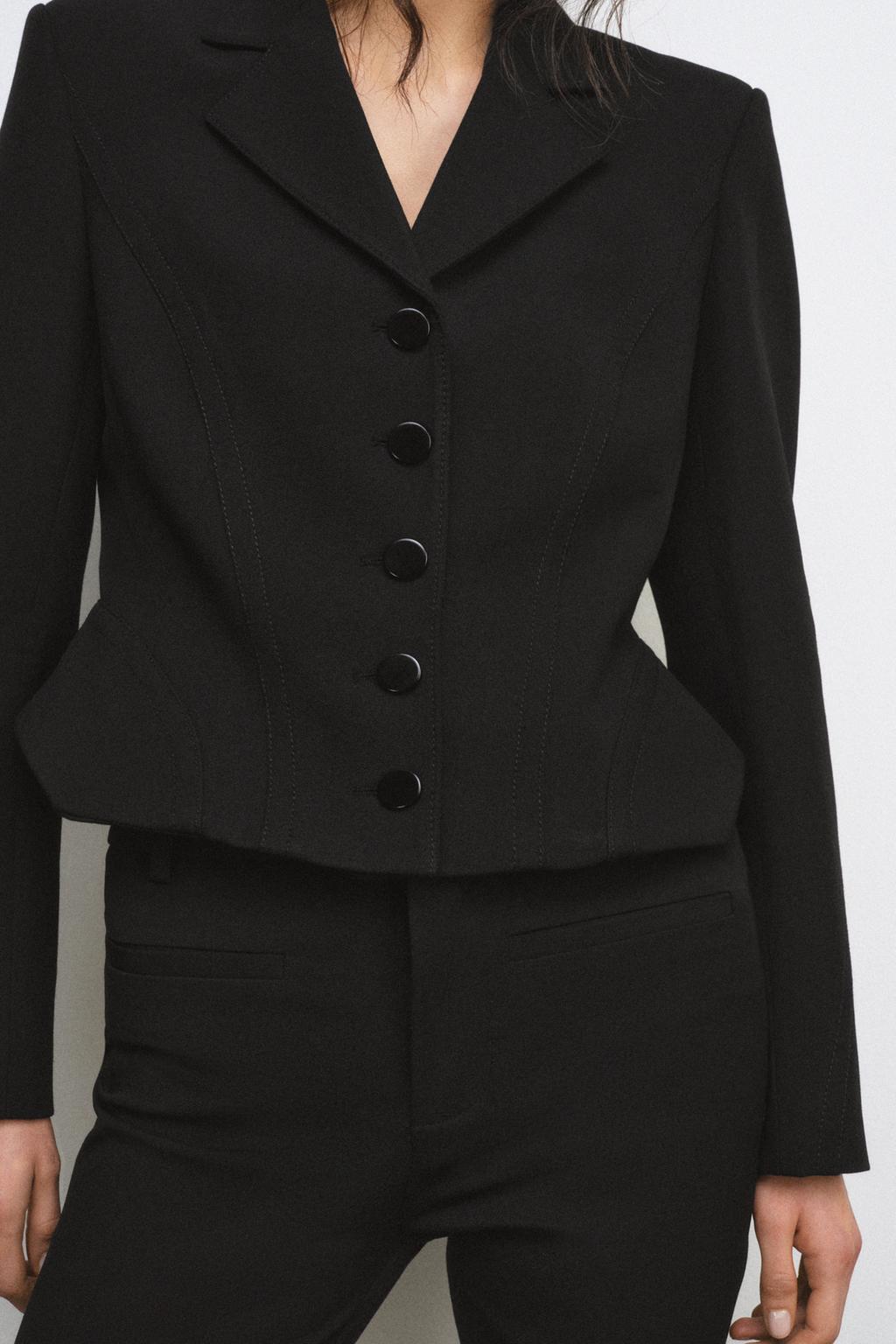 CROPPED TOPSTITCHED BLAZER ZW COLLECTION