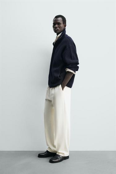 GILET EN MAILLE PERLÉE - Bleu marine foncé de Zara - Image 3