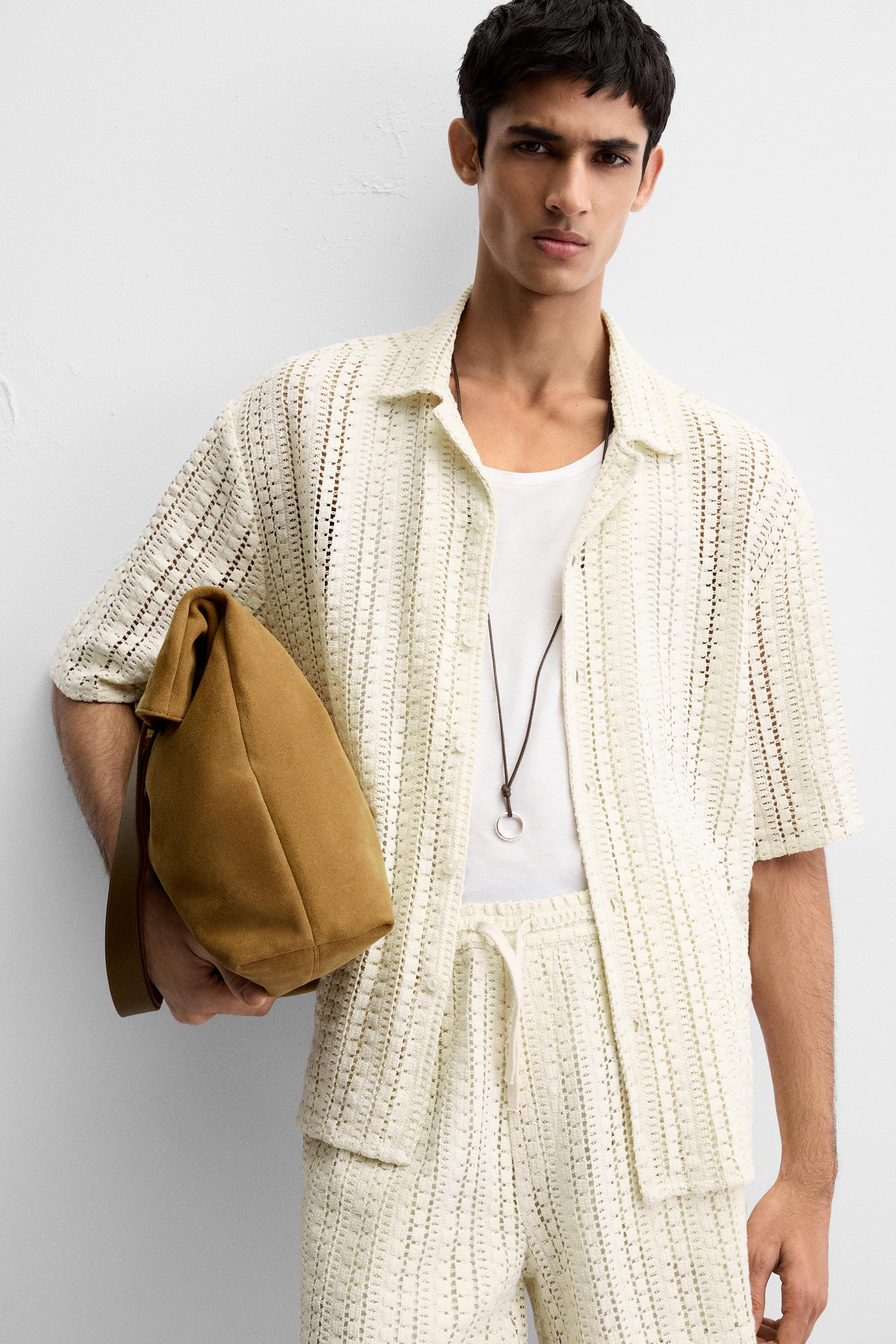 ⚠️完売商品⚠️ ZARA テクスチャークロシェシャツ　２つセット 9841f2c72acddaa3456be5c30d0322