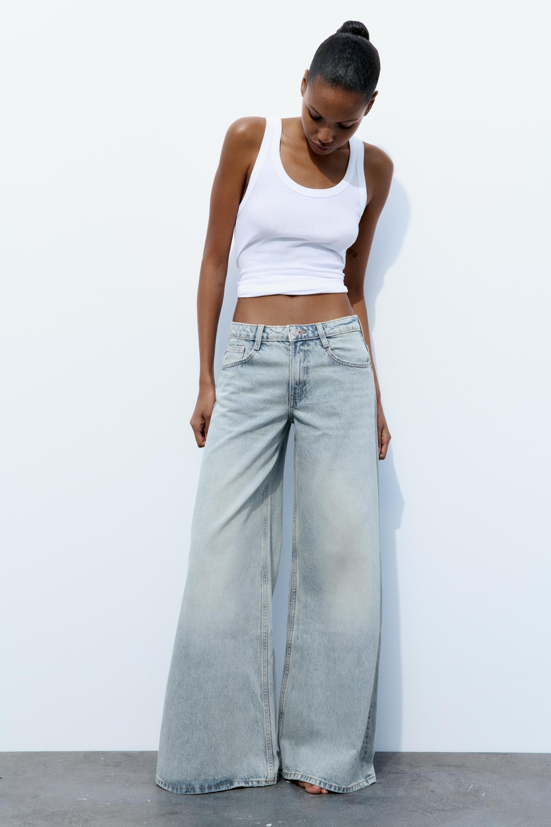 ELEPHANT LEG TRF LOW RISE JEANS Light blue ZARA United States