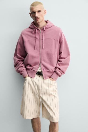 PINSTRIPE BAGGY FIT BERMUDA SHORTS - Ecru by Zara - Image 4