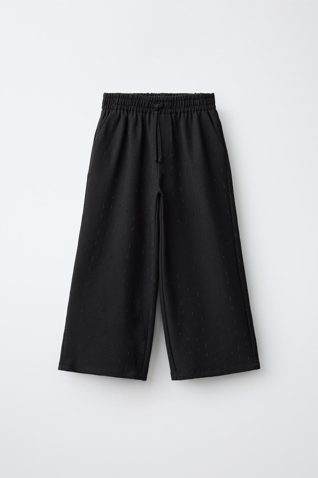 WIDE-LEG STRASS TROUSERS