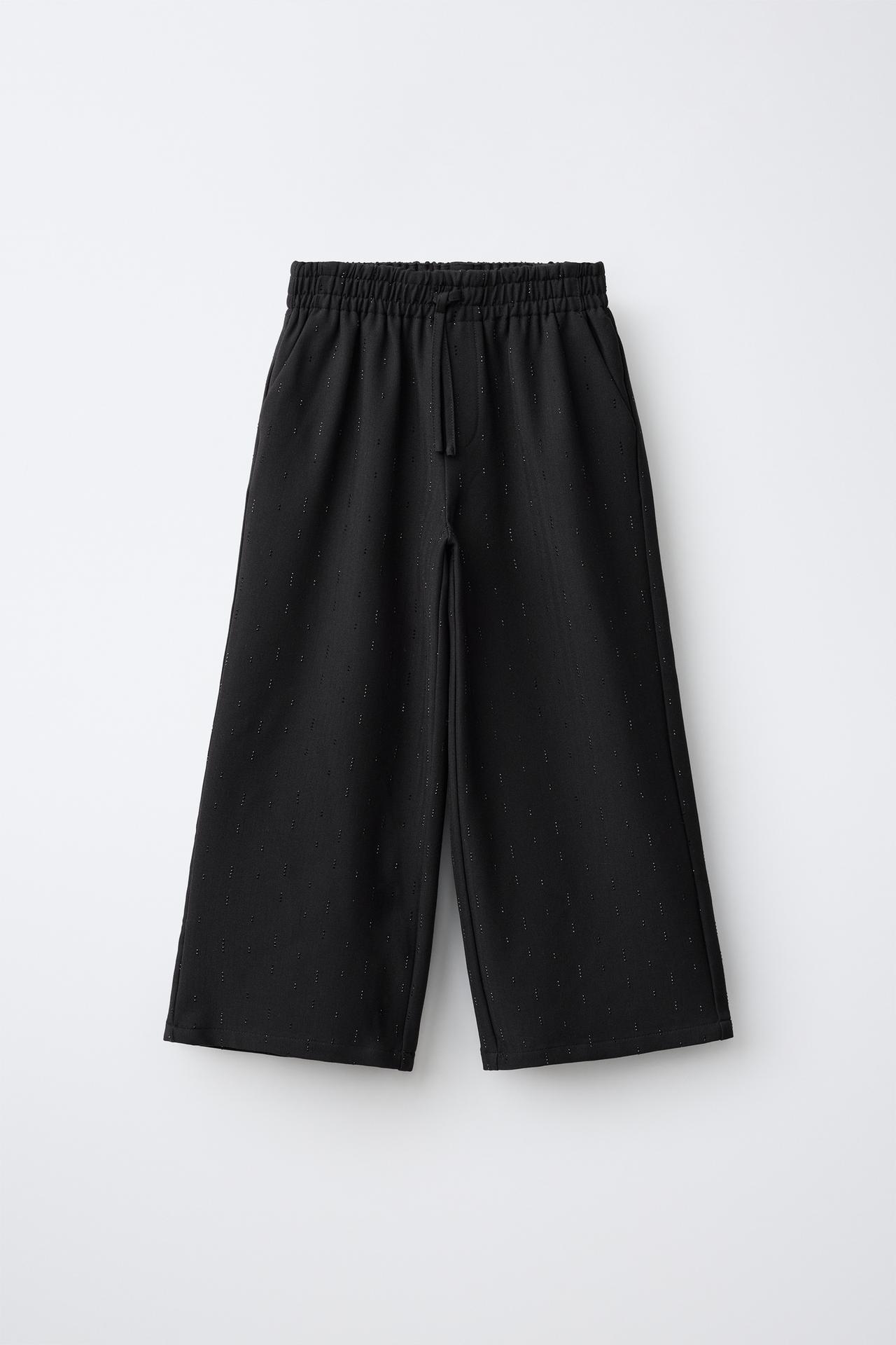 БРЮКИ WIDE LEG СО СТРАЗАМИ