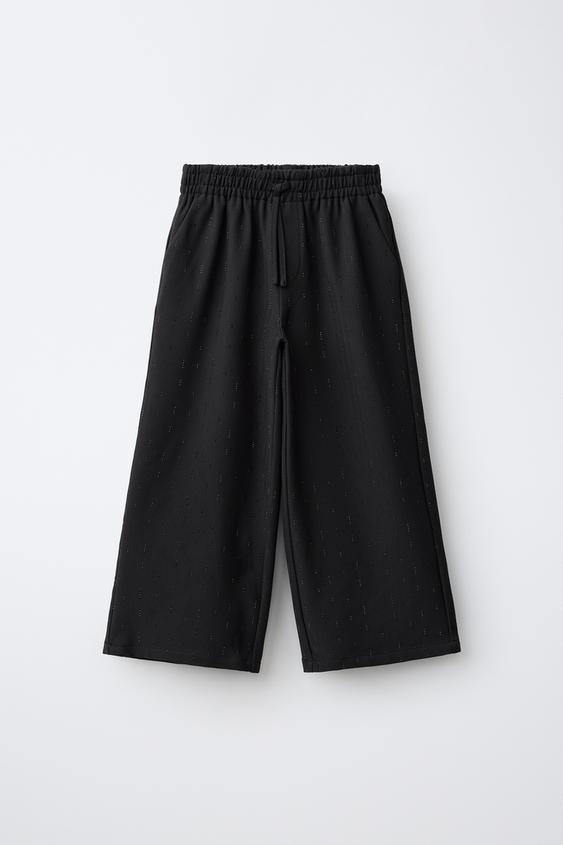 PANTALON WIDE LEG STRASS - Noir de Zara - Image 0