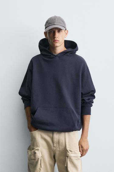 BASIC HOODIE - Blue by Zara