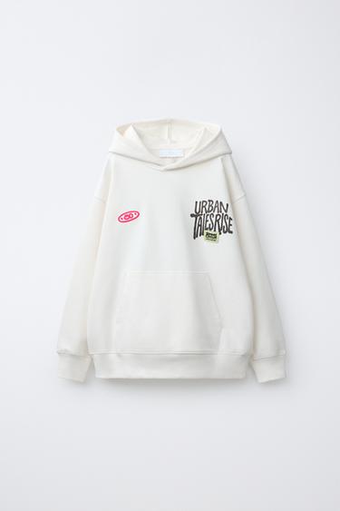 GRAFFITI HOODIE - White by Zara