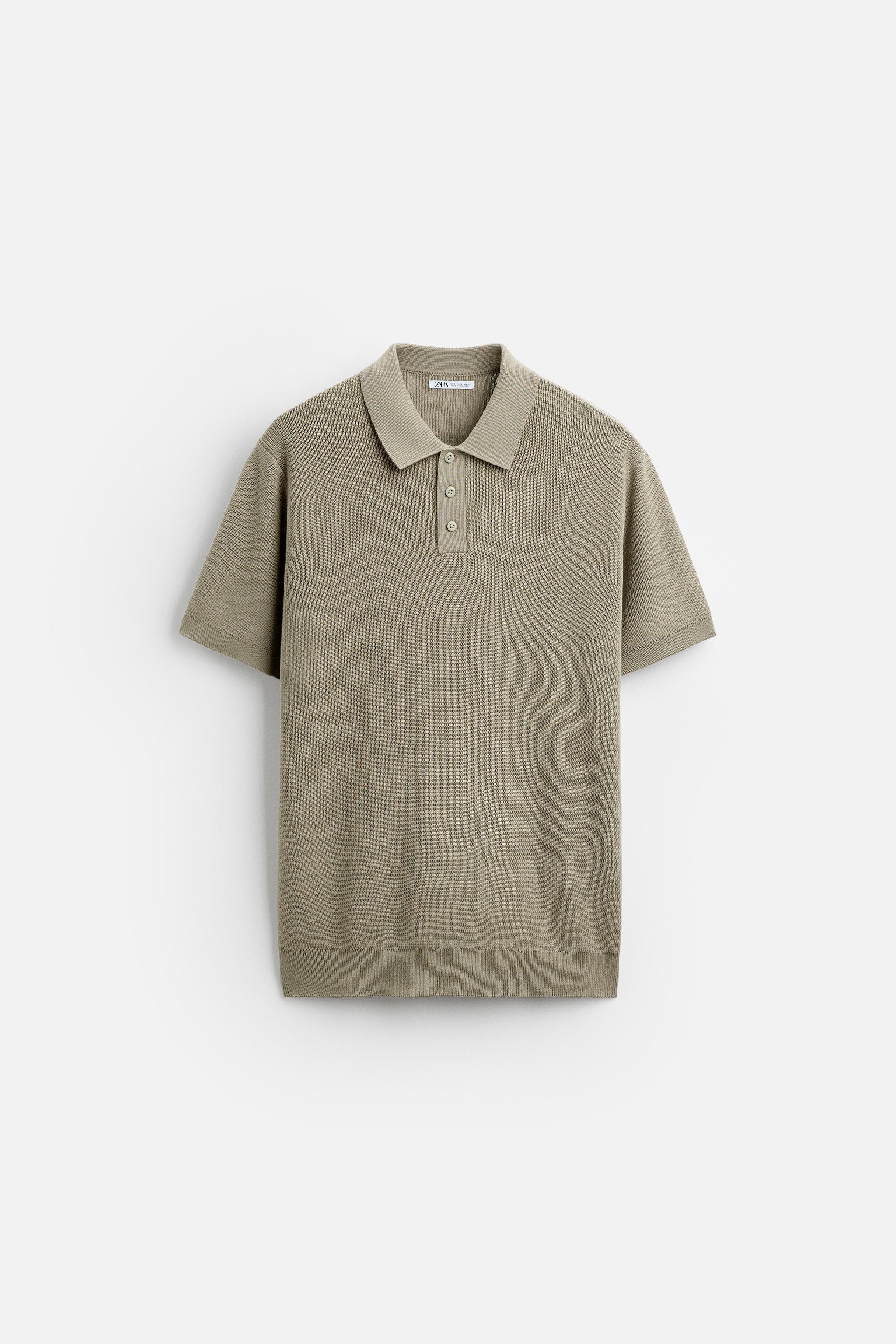 TEXTURED KNIT POLO SHIRT - Light green | ZARA New Zealand