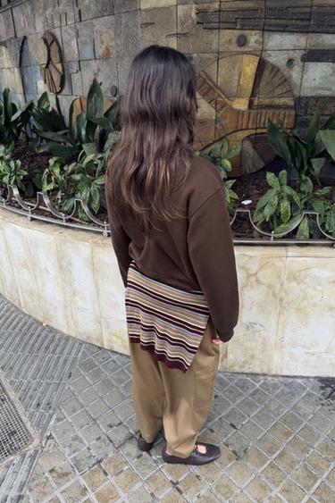 EMBOSSED BOW SWEATSHIRT - Brown by Zara - Image 3