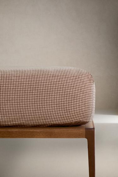 PRZEŚCIERADŁO SPODNIE DZIECIĘCE Z FLANELI W KRATKĘ VICHY - Różowawy Zara