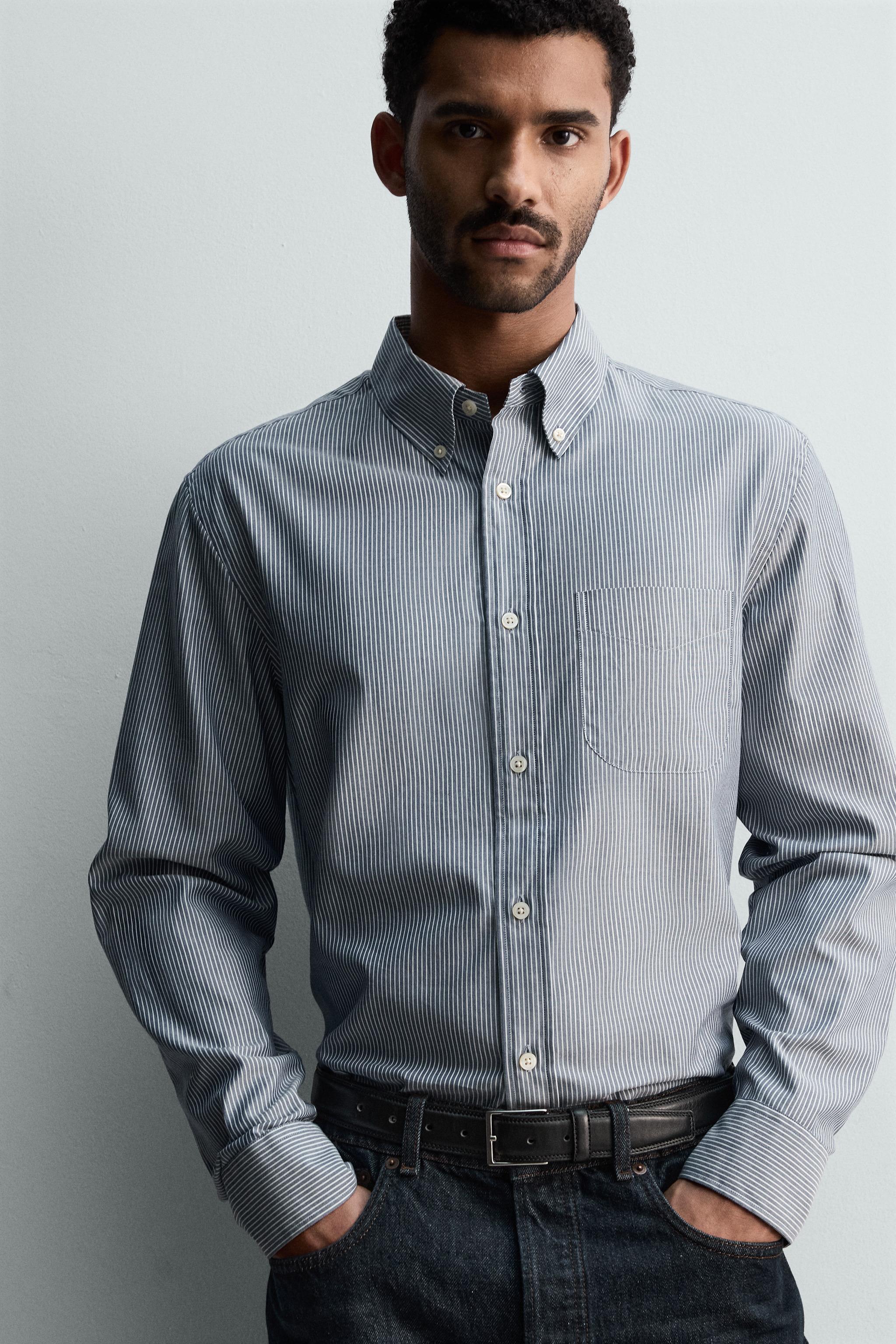 CHEMISE À RAYURES AVEC POCHE