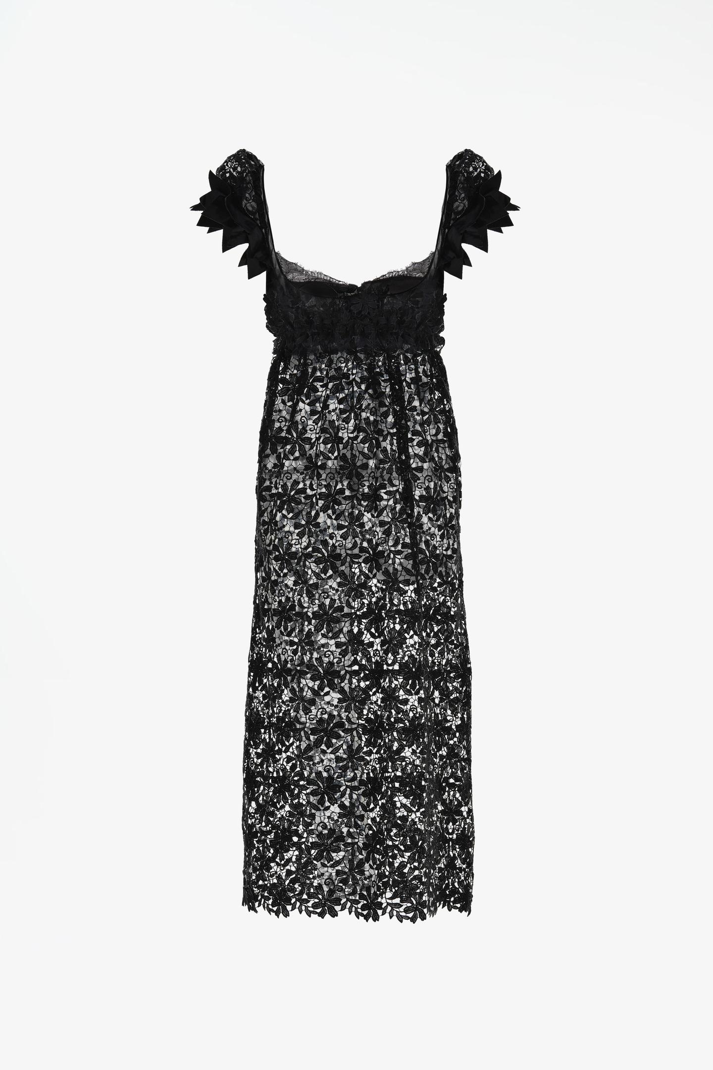 Женское платье Zara Limited Edition Guipure Combined Mini, цвет: Чёрный — фото 3