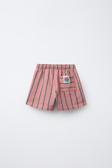 STRIPED BERMUDA SHORTS - Pastel pink by Zara - Image 1
