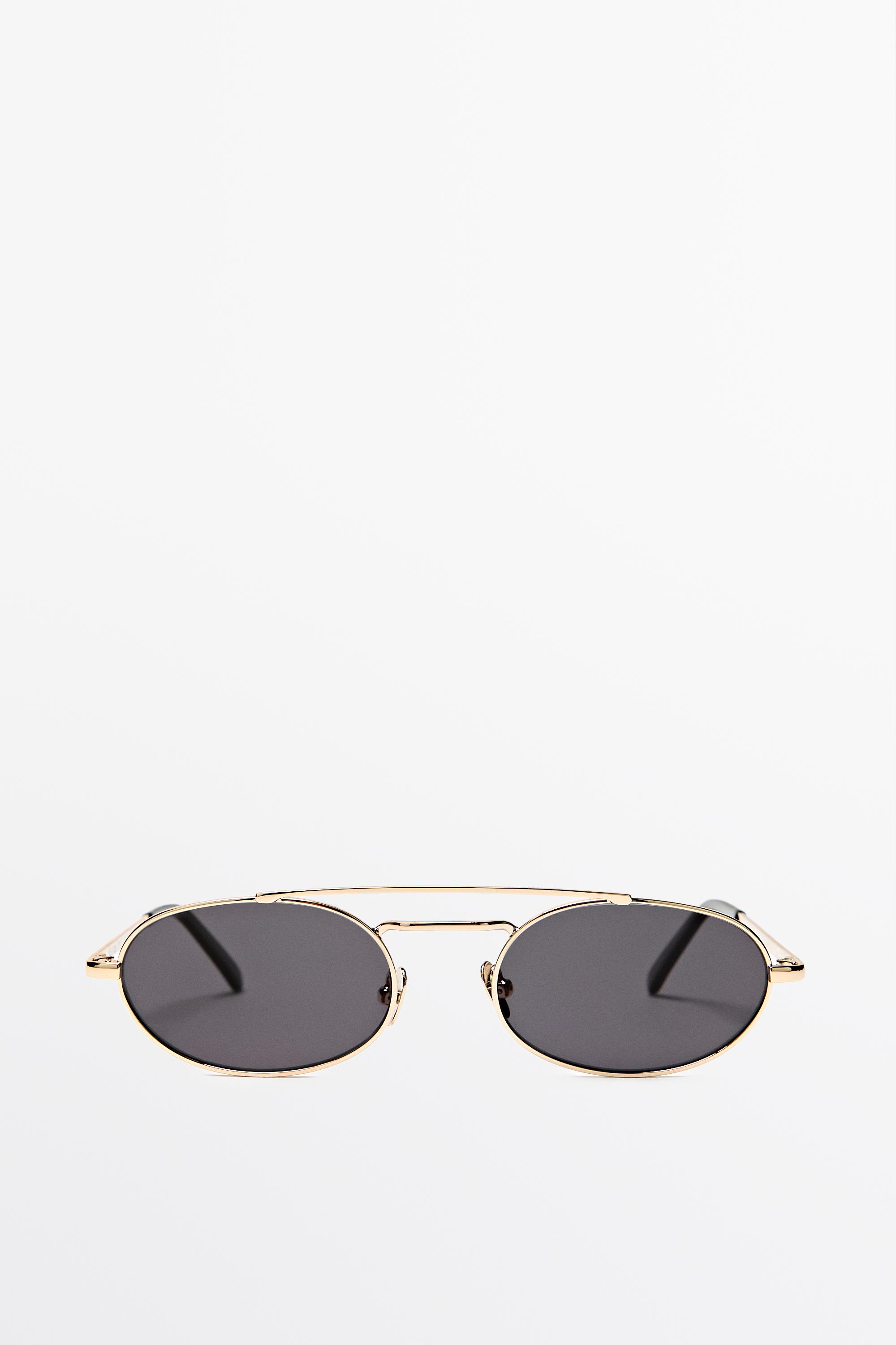 Double bridge oval sunglasses — Silver