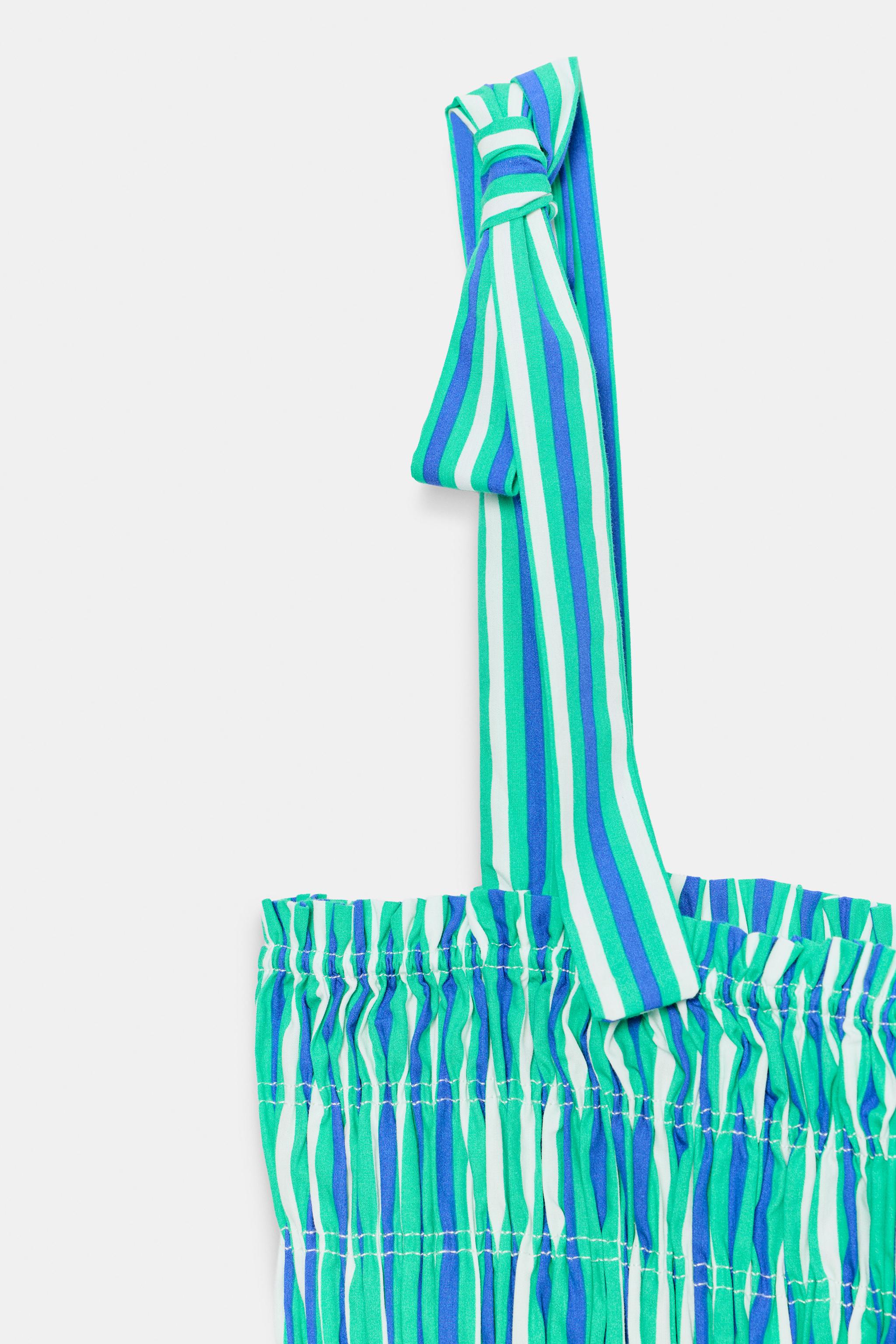 STRIPED MIDI DRESS