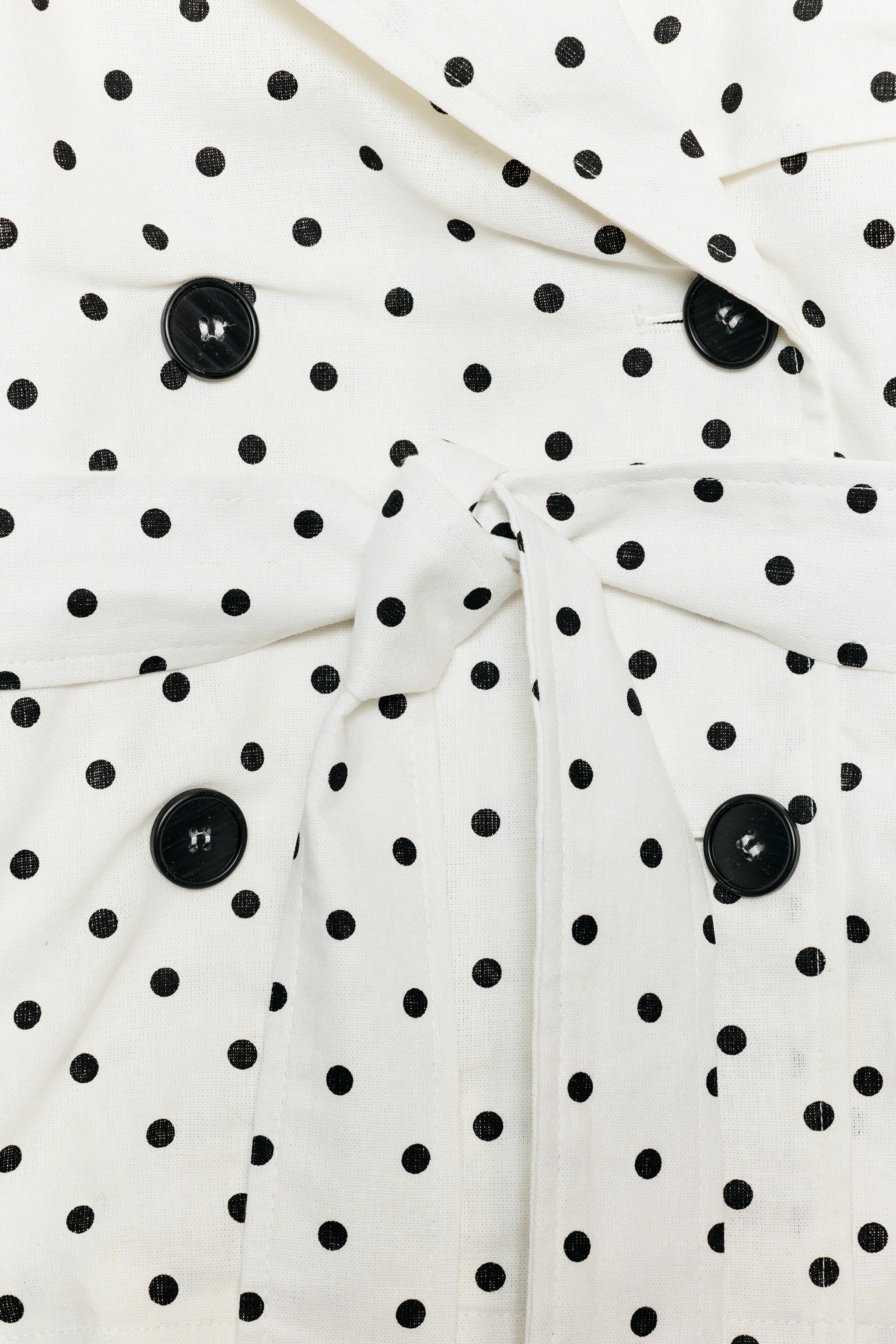 POLKA DOT BELTED TRENCH JACKET