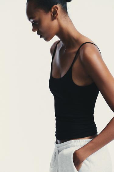 LYOCELL TOP T-SHIRT - Black de Zara - Image 3