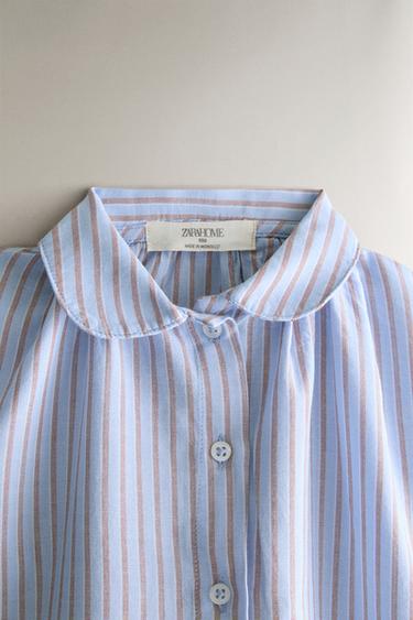 STRIPED BABY SHIRT — Light blue 2
