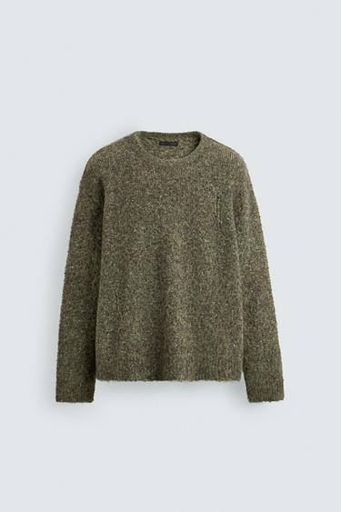 ÁO LEN BOUCLÉ VẢI SẦN - Xanh lục từ Zara