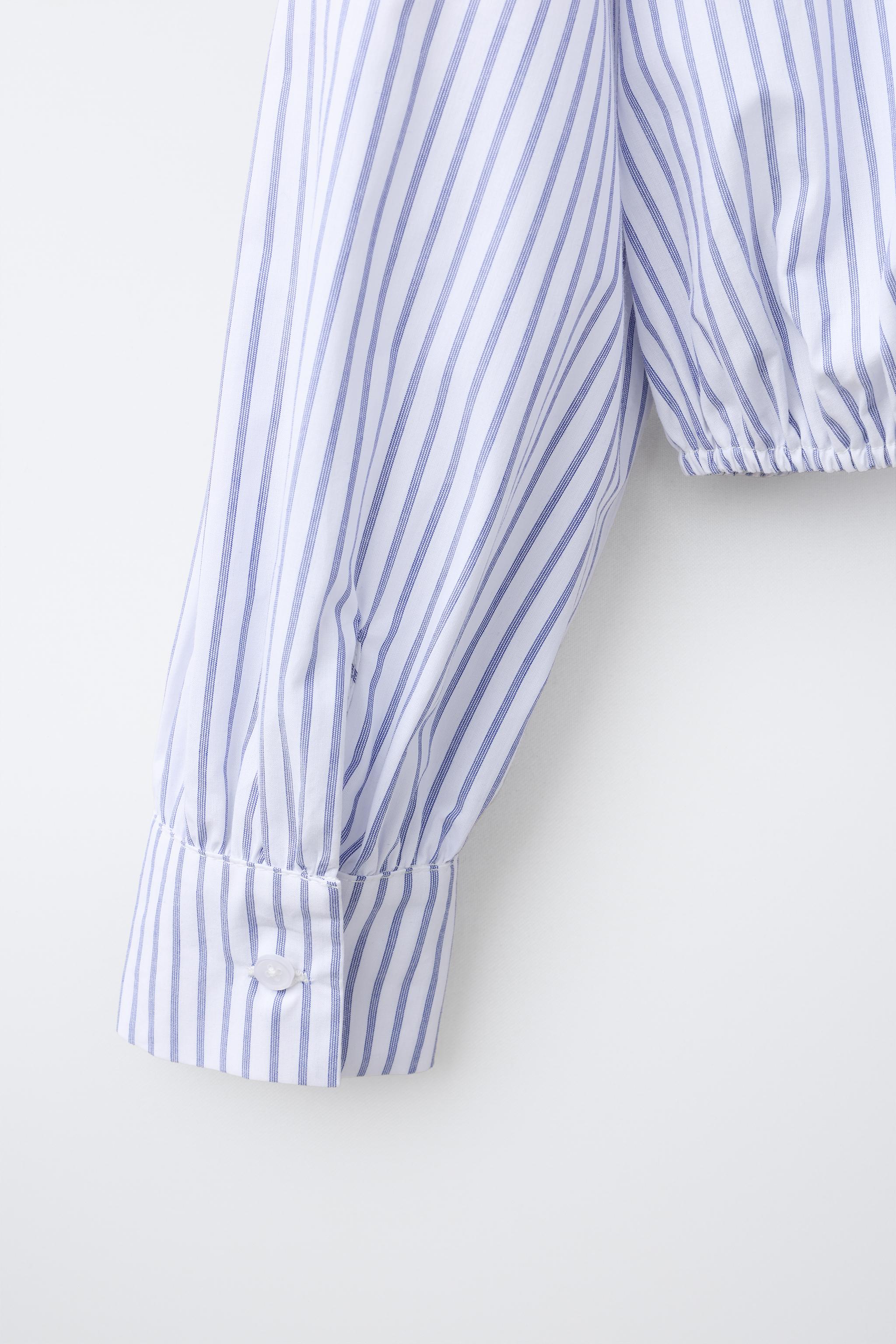 Детские рубашки Zara STRIPED PETER PAN COLLAR SHIRT — фото 5