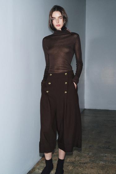 T-SHIRT EN COTON SUPIMA® - Marron de Zara - Image 0