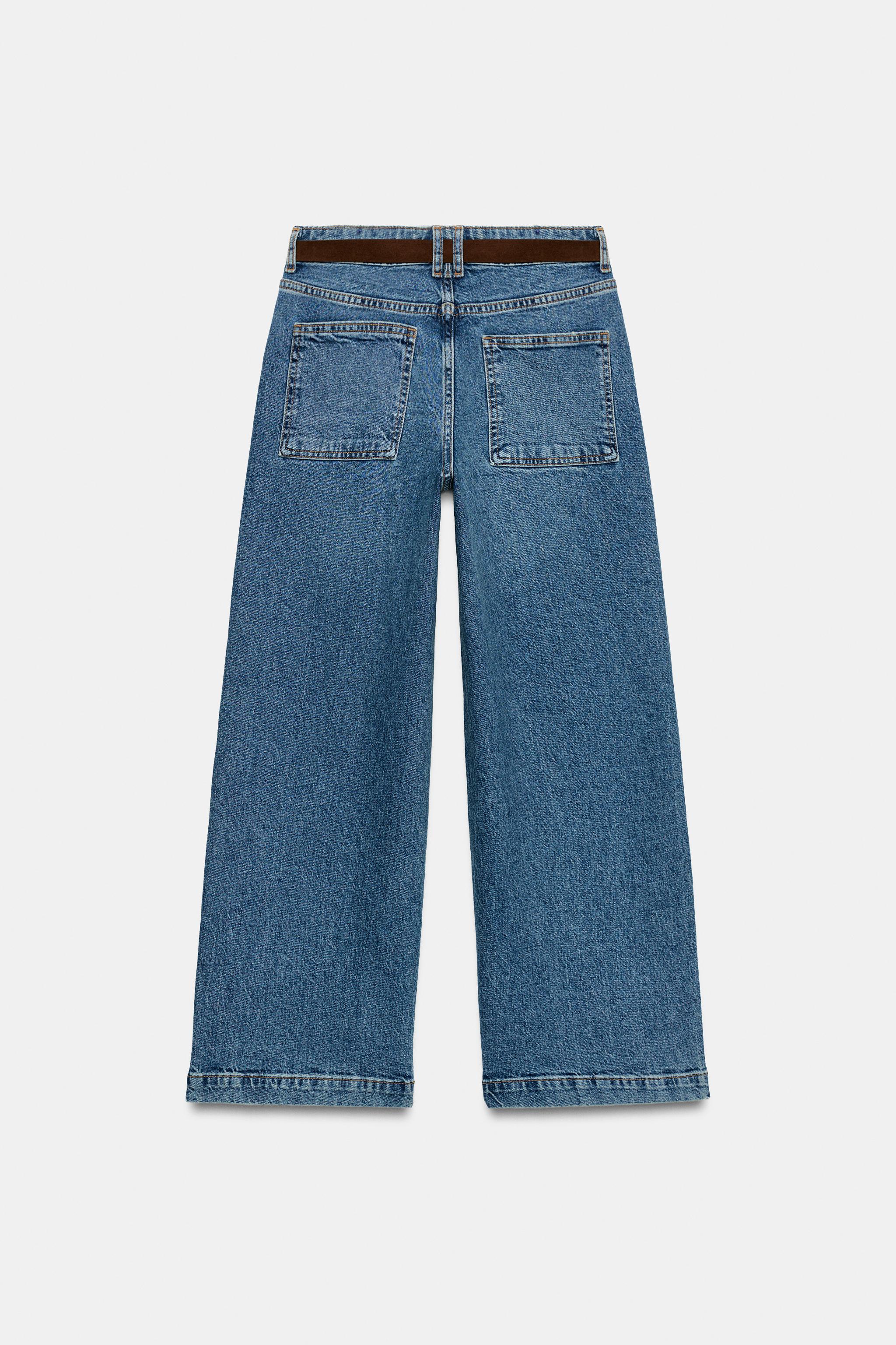 Женские джинсы Zara Z1975 HIGH-RISE CULOTTE JEANS WITH BELT — фото 5