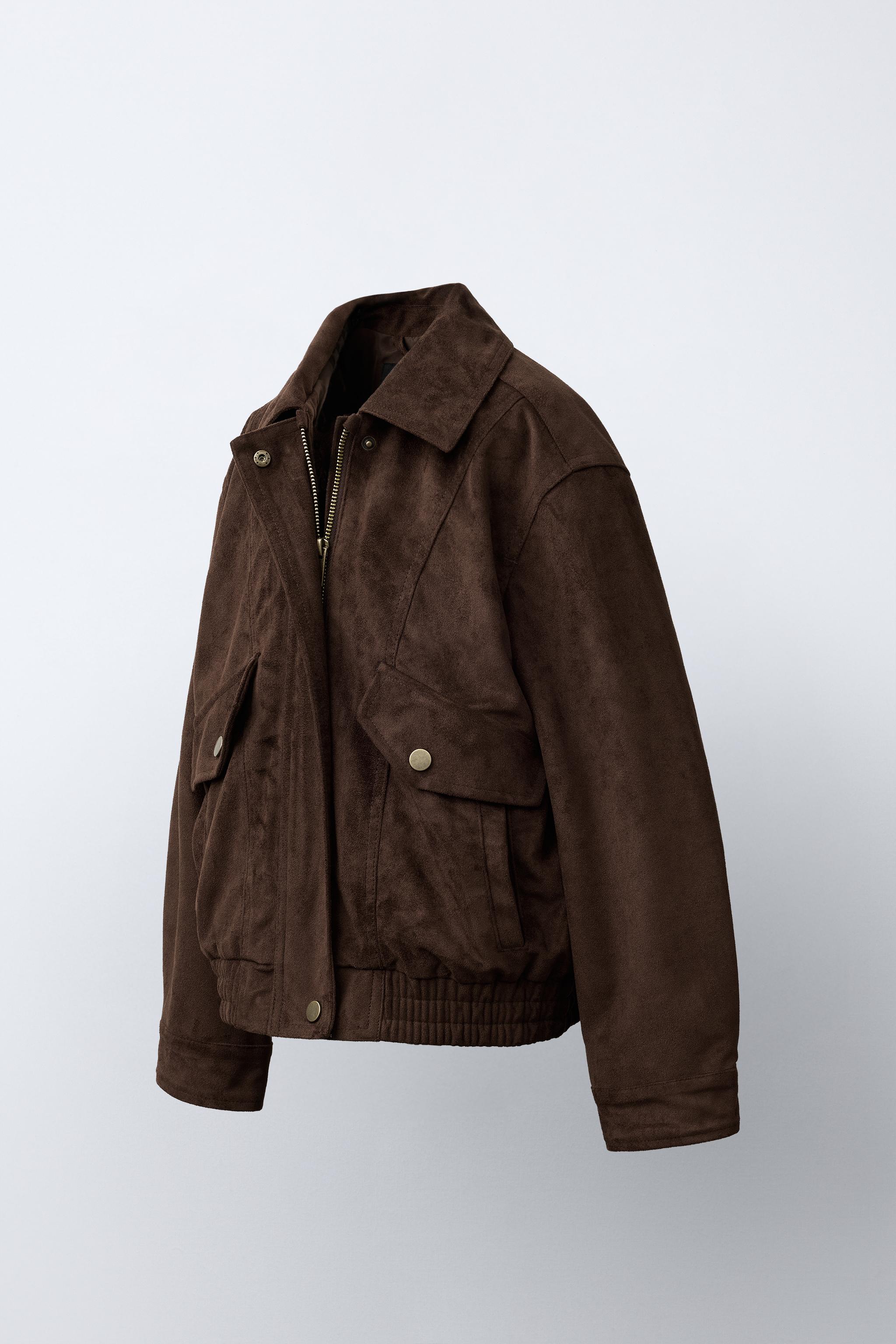 フェイクスエード ボンバージャケット - チョコレート | ZARA Japan / 日本