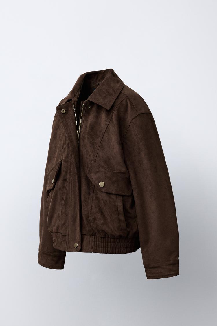Chaqueta bomber de gamuza sintética 3