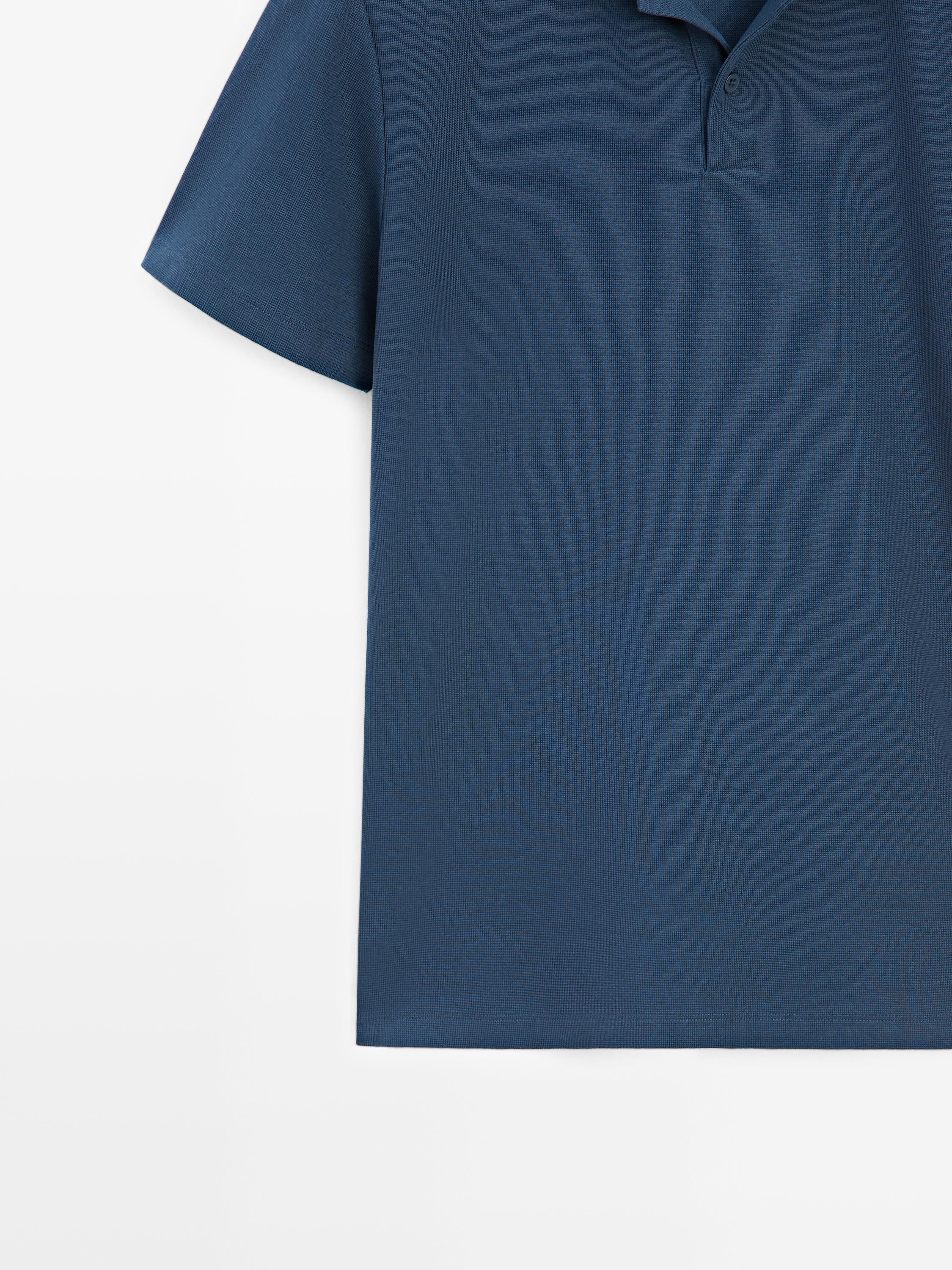 Polo en maille texturée 100 % coton