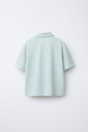 ENSEMBLE T-SHIRT POLO ET SHORT TEXTURÉ - Vert clair de Zara - Image 2