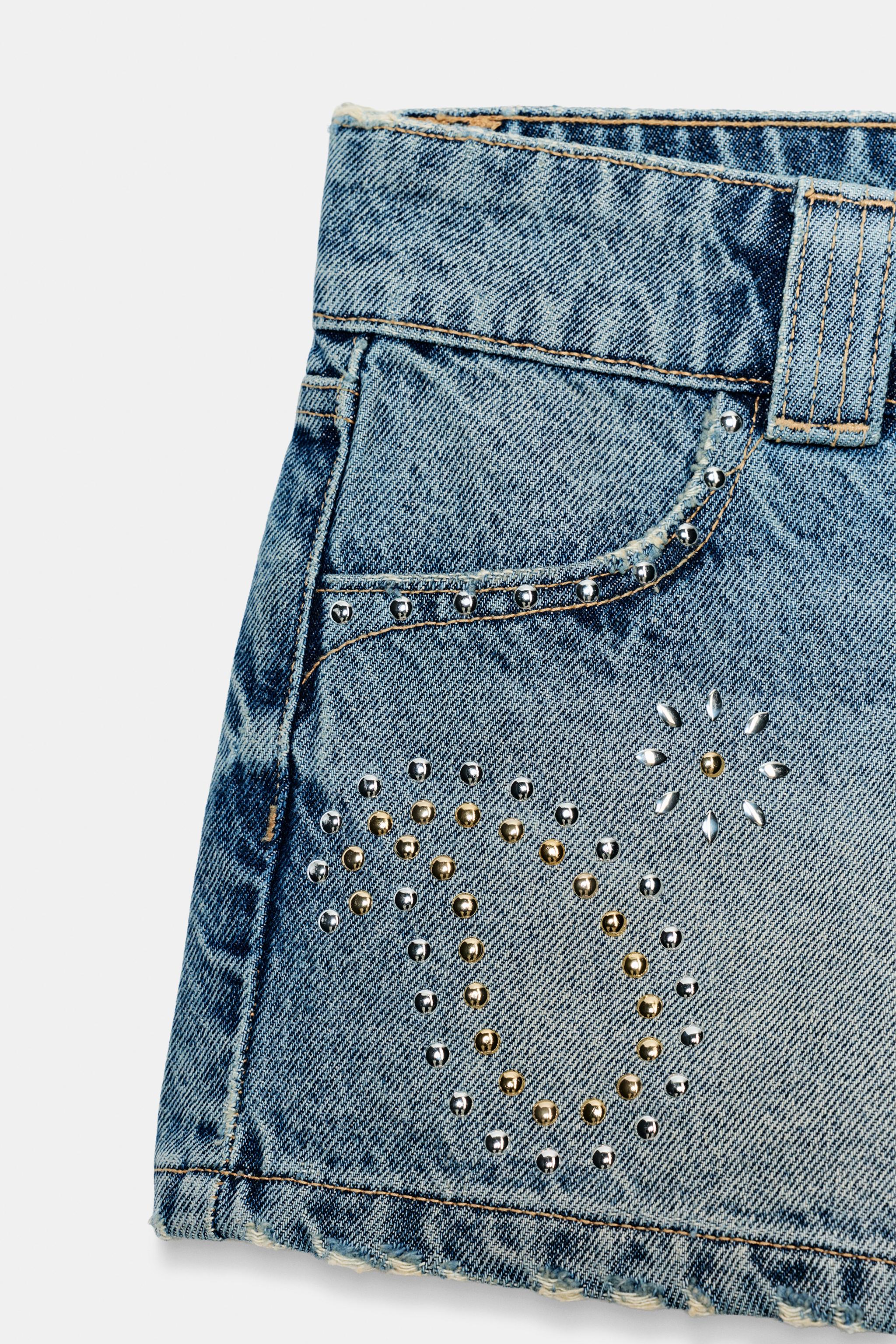 Женские шорты Zara Z1975 MINI STUD SHORTS — фото 6