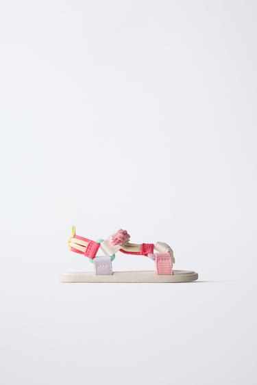 Zara STRAP SANDALS - Pink