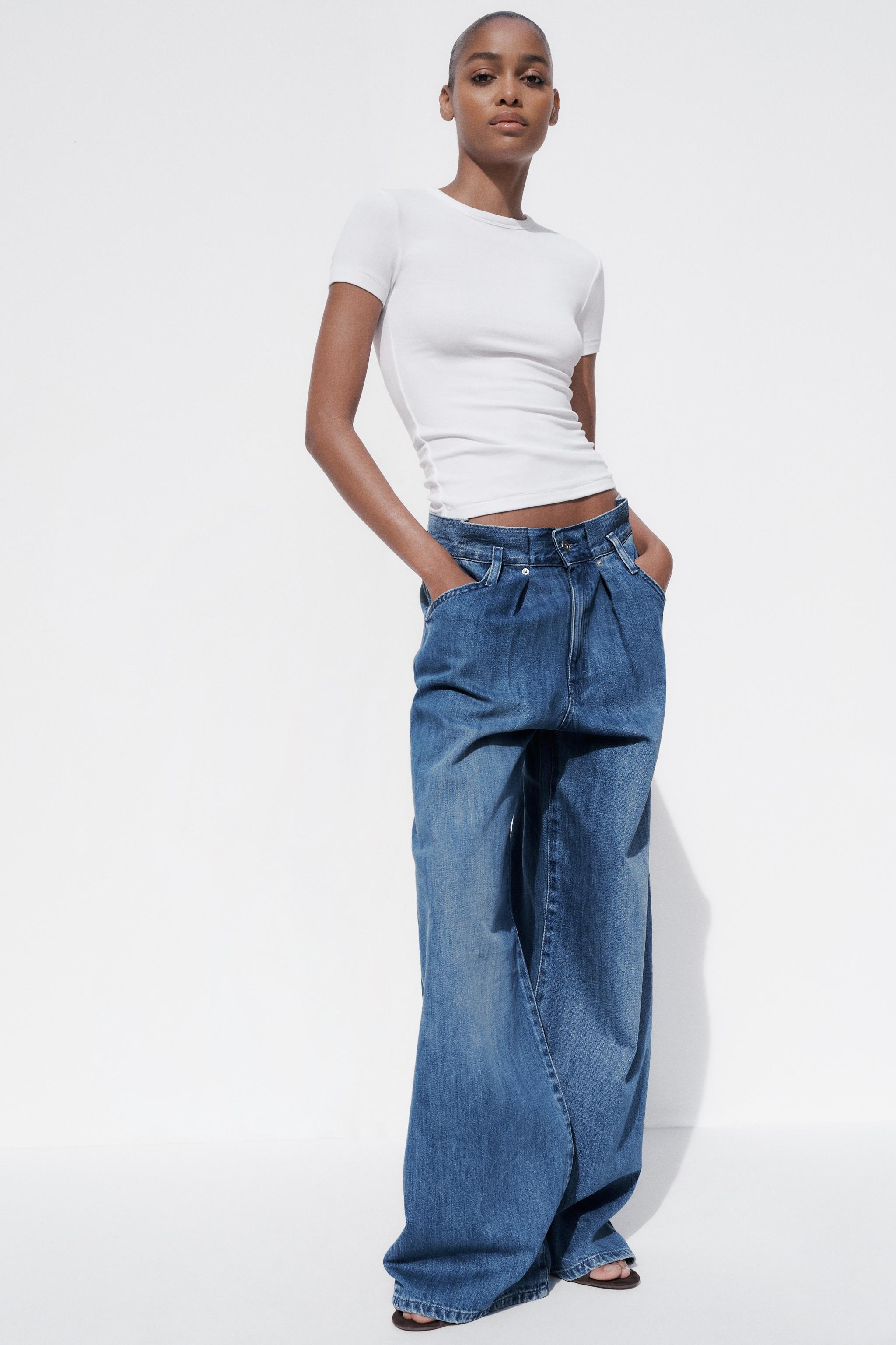 SHORT SLEEVE VISCOSE T-SHIRT - White | ZARA Canada