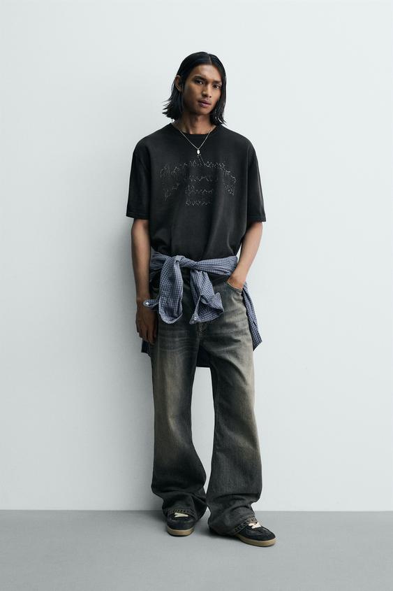 WASHED PRINT KNIT T-SHIRT from Zara - $49.90