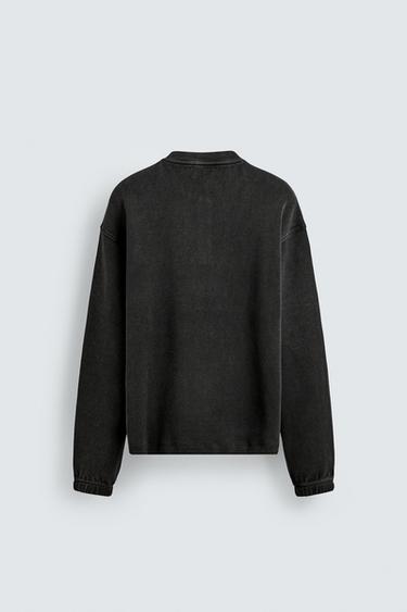 TEXTURED HENLEY SWEATSHIRT - Dark anthracite by Zara - Image 7