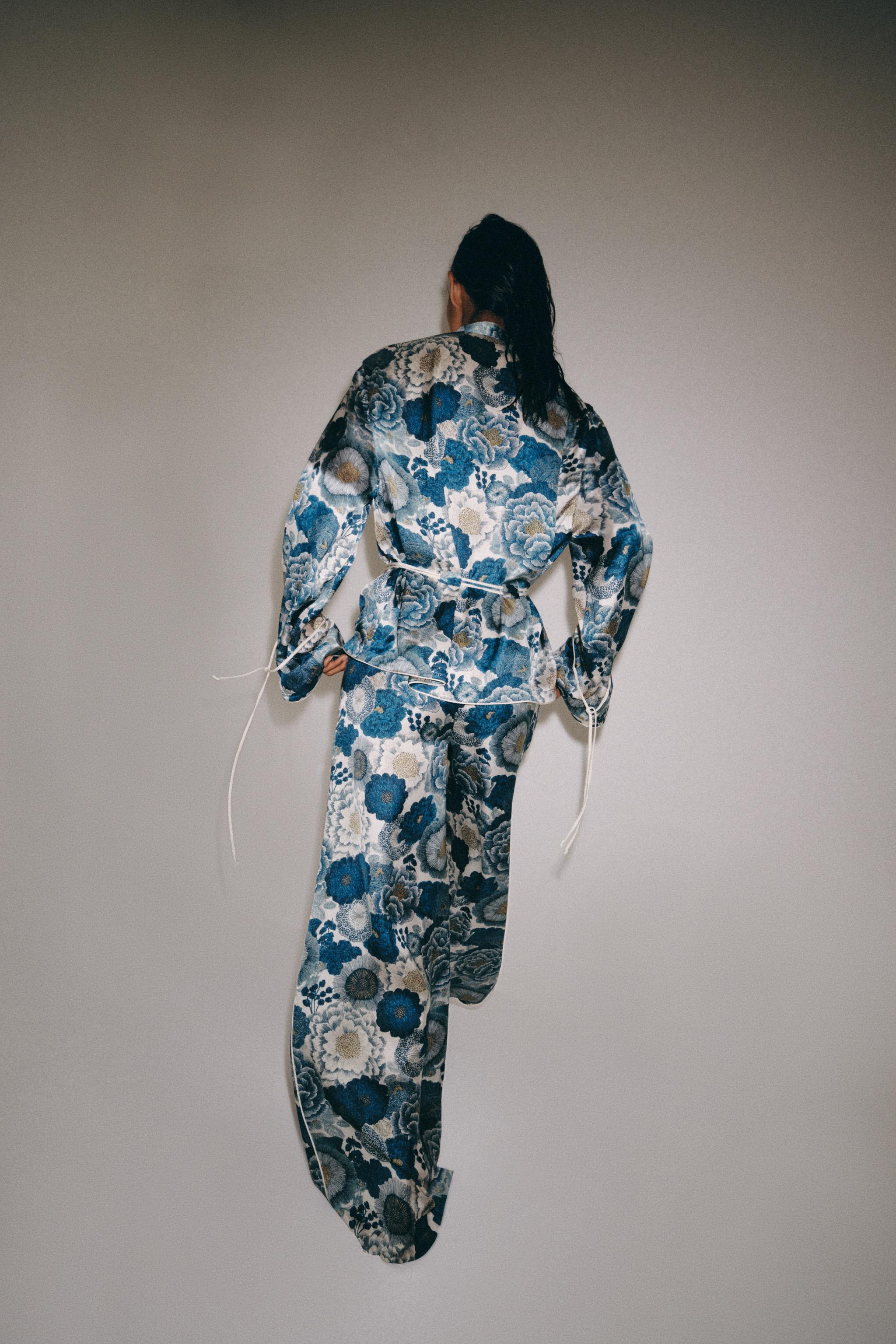 ZW COLLECTION フラワー柄シャツ - ブルー | ZARA Japan / 日本