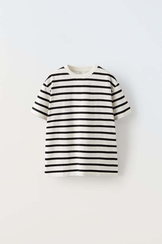 ZARA.Camiseta rayas negras y blancas T.L – Hibuy market