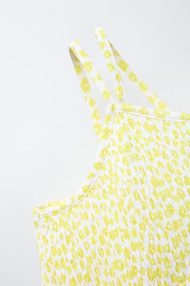 CHECK TEXTURED DRESS - Yellow by Zara - Image 2