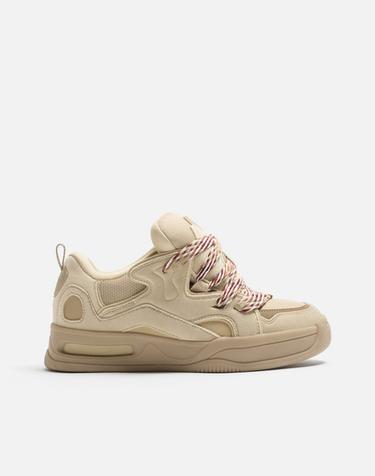 Zara ROPE SKATE SNEAKERS - Bone White