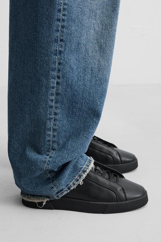 レザースニーカー - ブラック | ZARA Japan / 日本