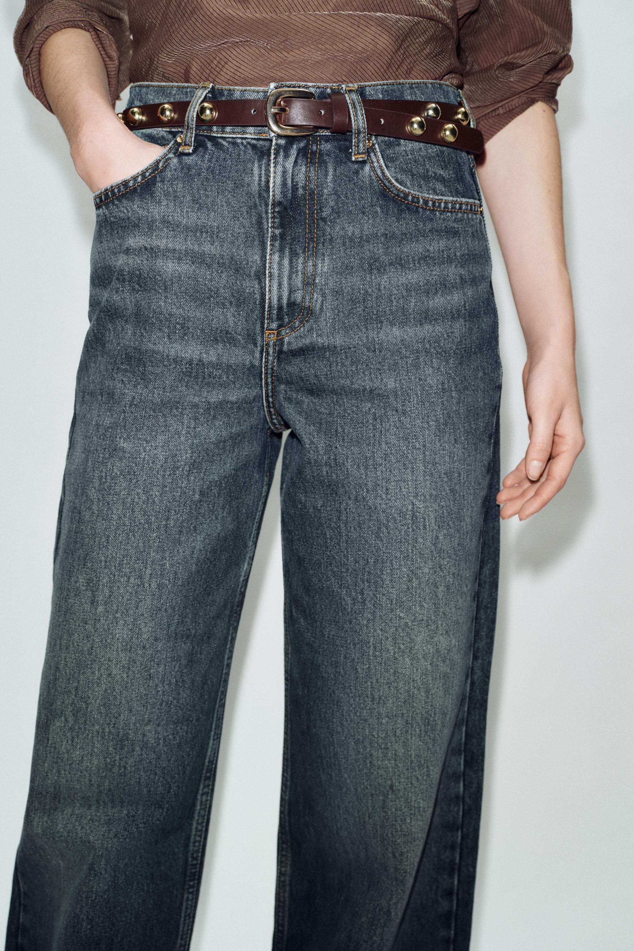 Z1975 HIGH WAISTED STRAIGHT TAPERED JEANS WITH BELT