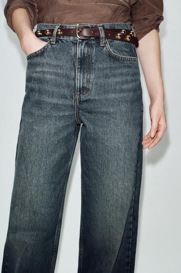 JEAN Z1975 DROIT EFFILÉ TAILLE HAUTE AVEC CEINTURE - Indigo de Zara - Image 2