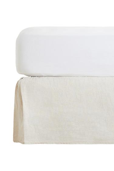 FADED LINEN VALANCE SHEET - Light beige by Zara