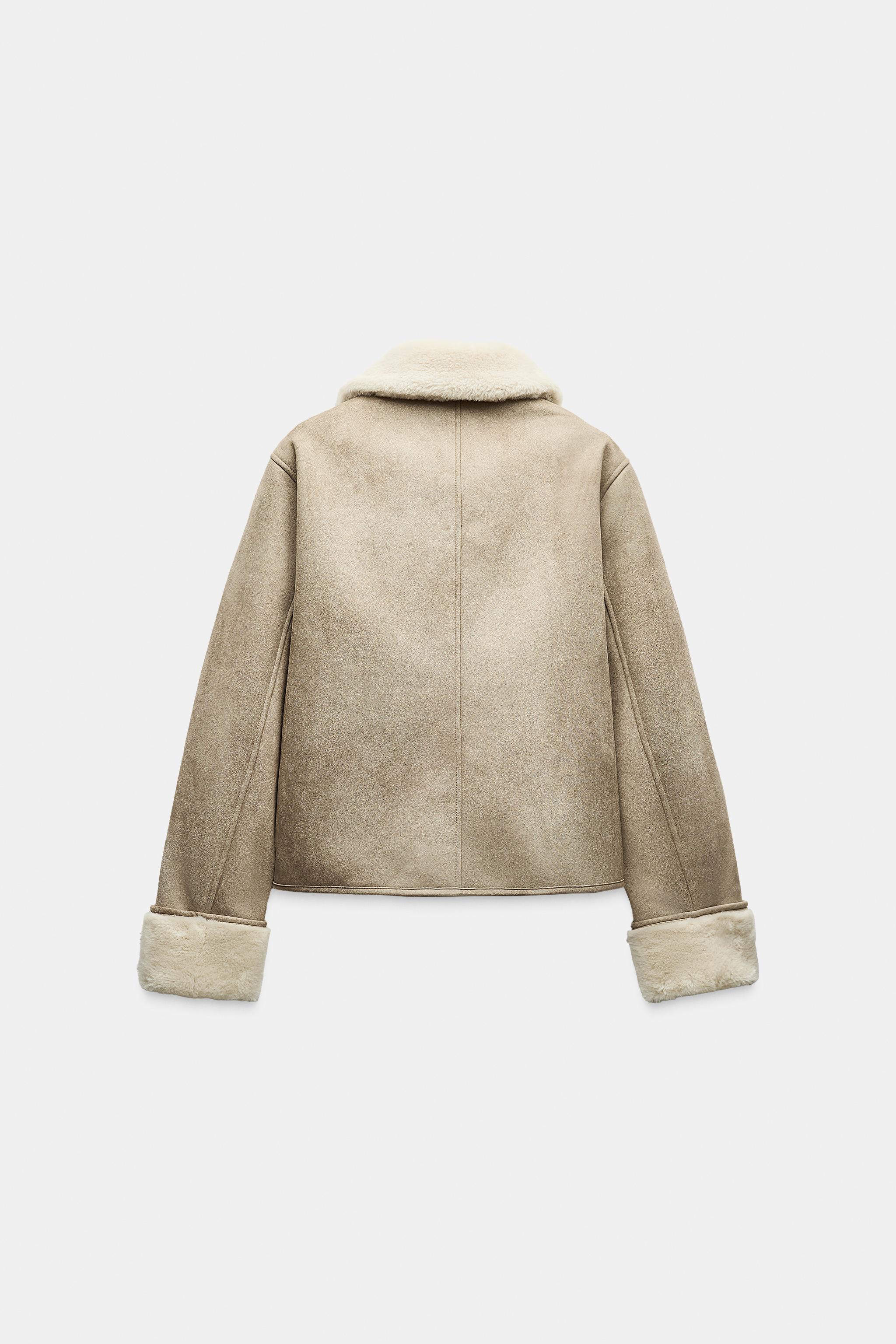 ZARA アウター ZARA｜ZW ボア襟付き ウール混ジャケット 上品アウター (ZARA/コート