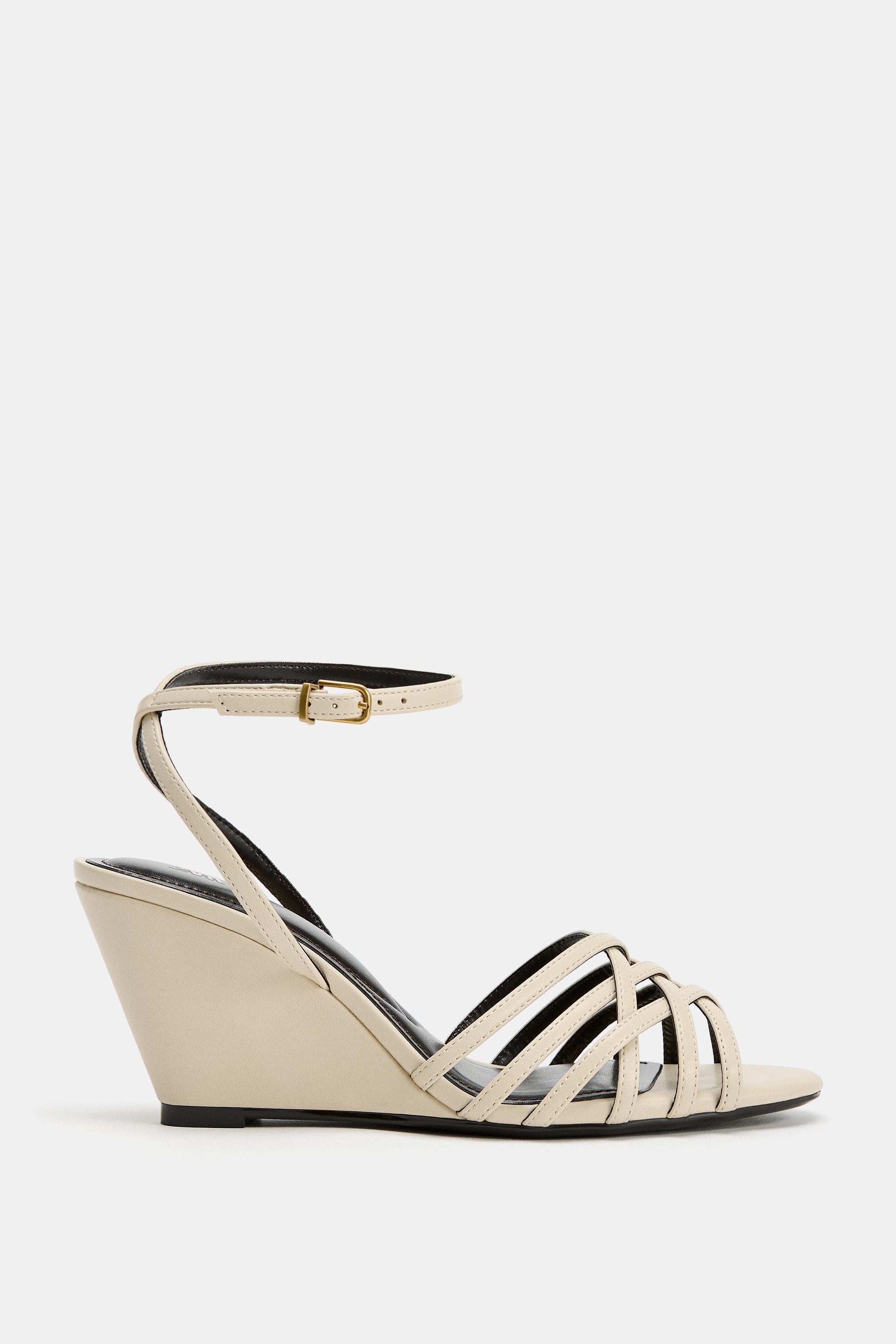 Женские сандалии Zara WEDGE STRAP SANDALS — фото 3