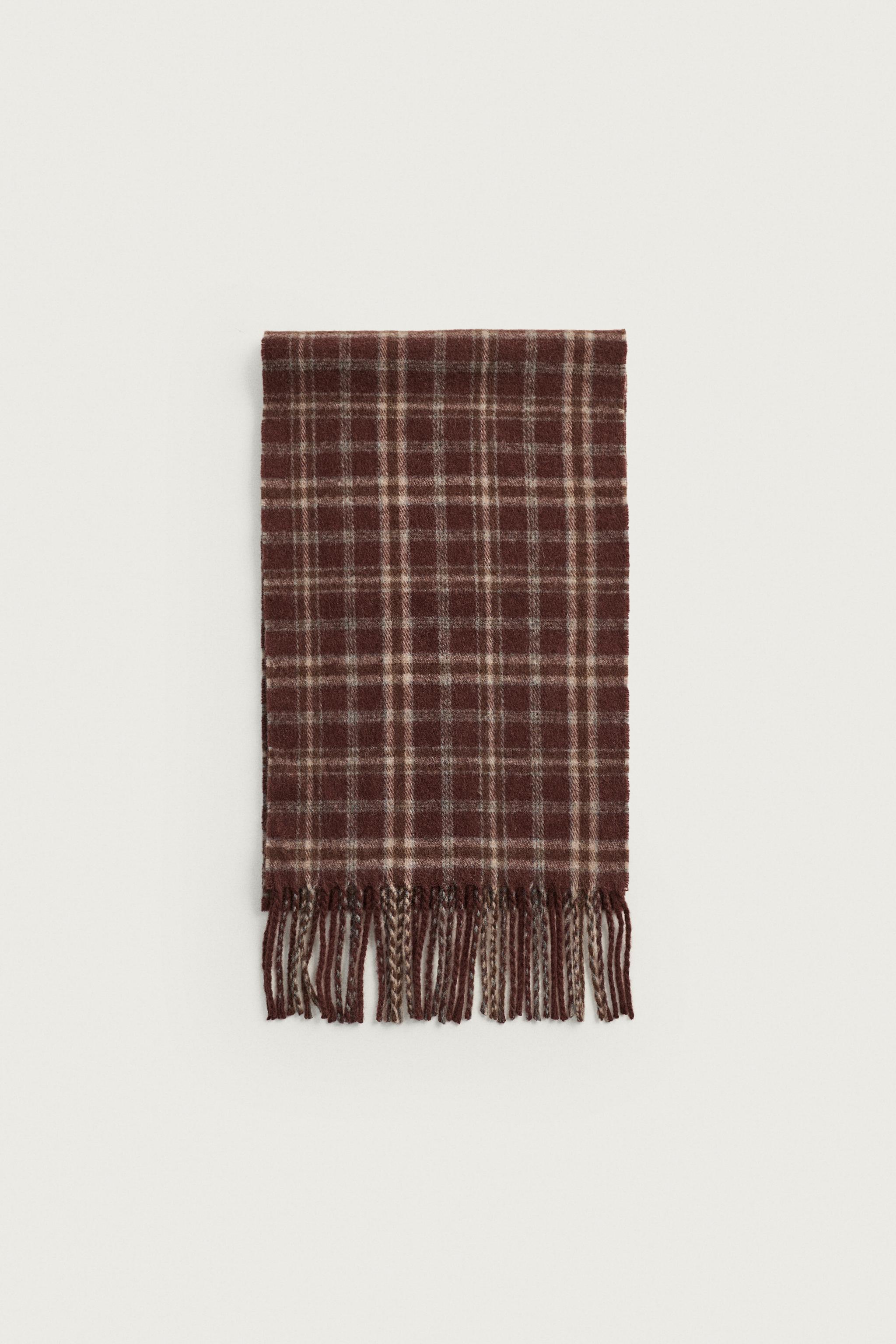 WOOL-BLEND PLAID SCARF