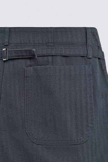 BERMUDA STRUCTURÉ COTON À PATTES - Indigo foncé de Zara - Image 10